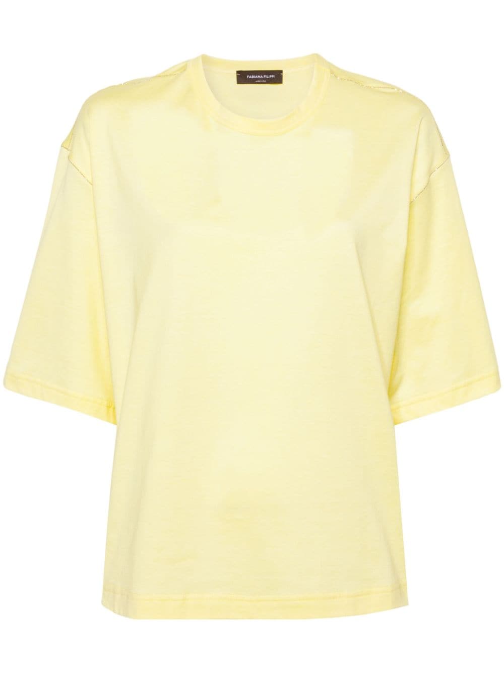 Fabiana Filippi beaded-trim cotton T-shirt - Yellow von Fabiana Filippi