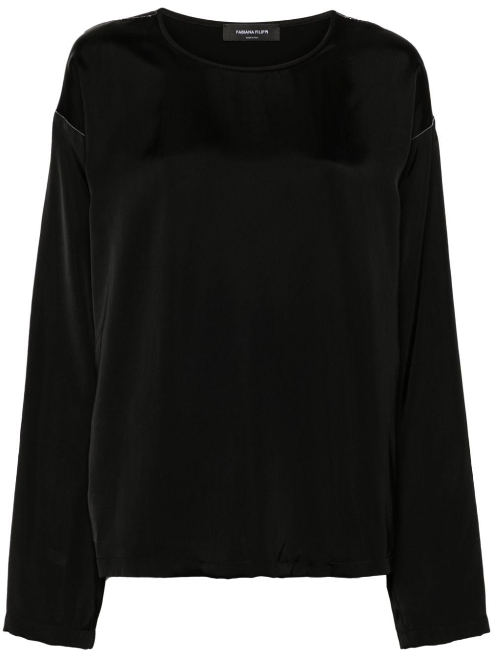 Fabiana Filippi beaded-trim crepe top - Black von Fabiana Filippi