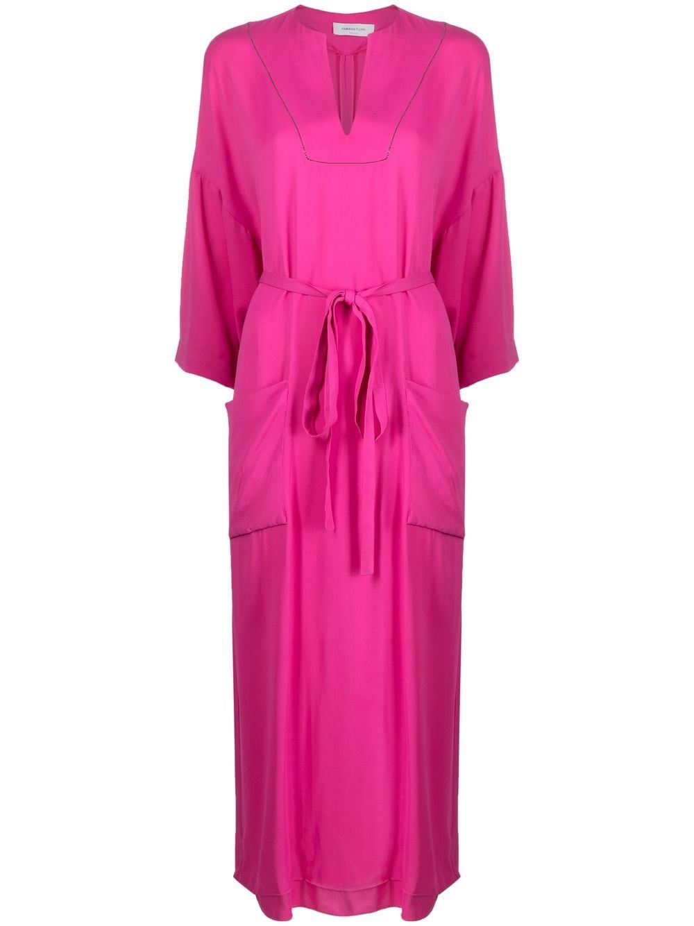 Fabiana Filippi belted long-sleeved midi dress - Pink von Fabiana Filippi