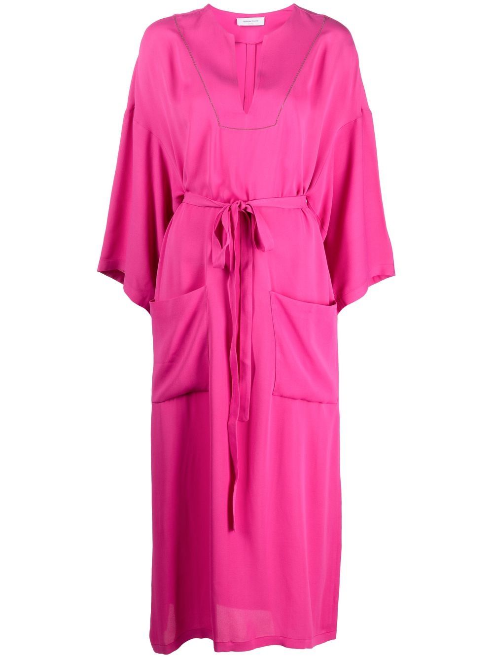 Fabiana Filippi belted long-sleeved midi dress - Pink von Fabiana Filippi