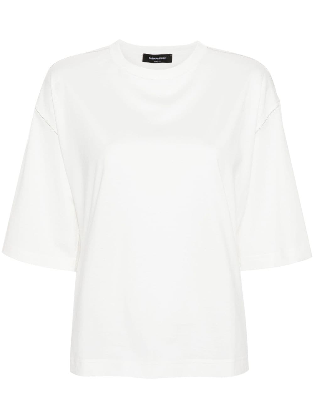 Fabiana Filippi chain-detailed cotton T-shirt - White von Fabiana Filippi