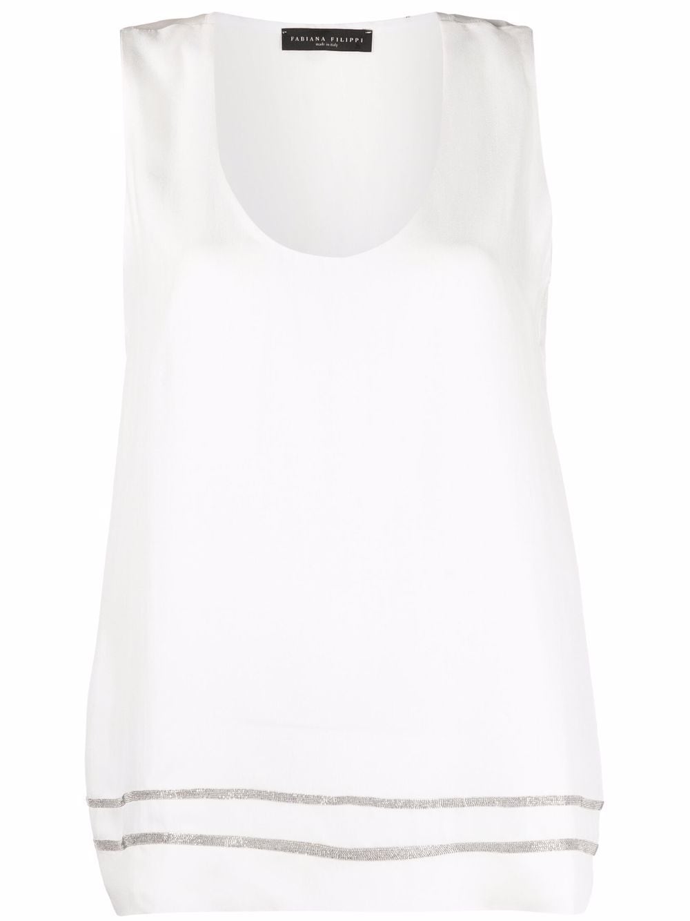 Fabiana Filippi chain-link trim vest top - White von Fabiana Filippi