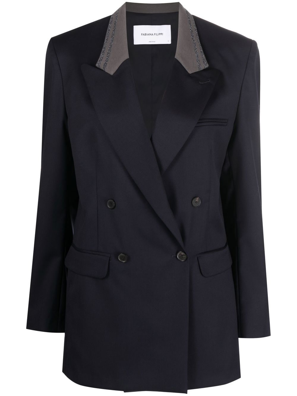 Fabiana Filippi contrast-collar double-breasted blazer - Blue von Fabiana Filippi