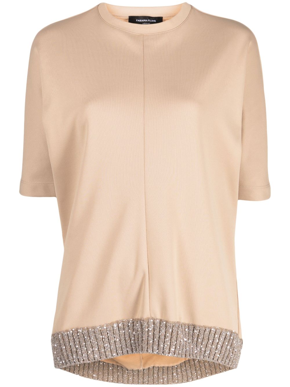 Fabiana Filippi contrast-hem T-shirt - Neutrals von Fabiana Filippi