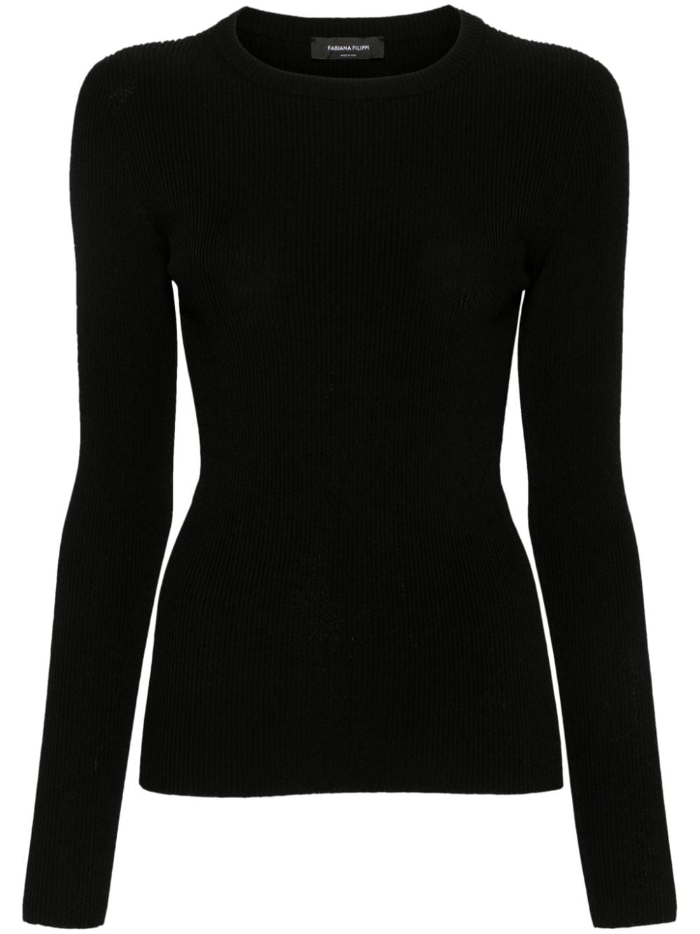 Fabiana Filippi crew-neck ribbed jumper - Black von Fabiana Filippi