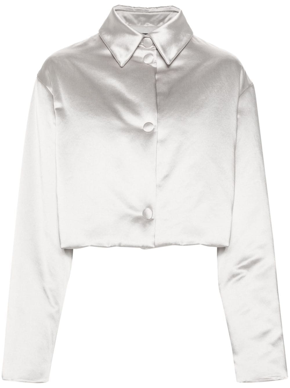 Fabiana Filippi duchess-satin cropped puffer jacket - Silver von Fabiana Filippi