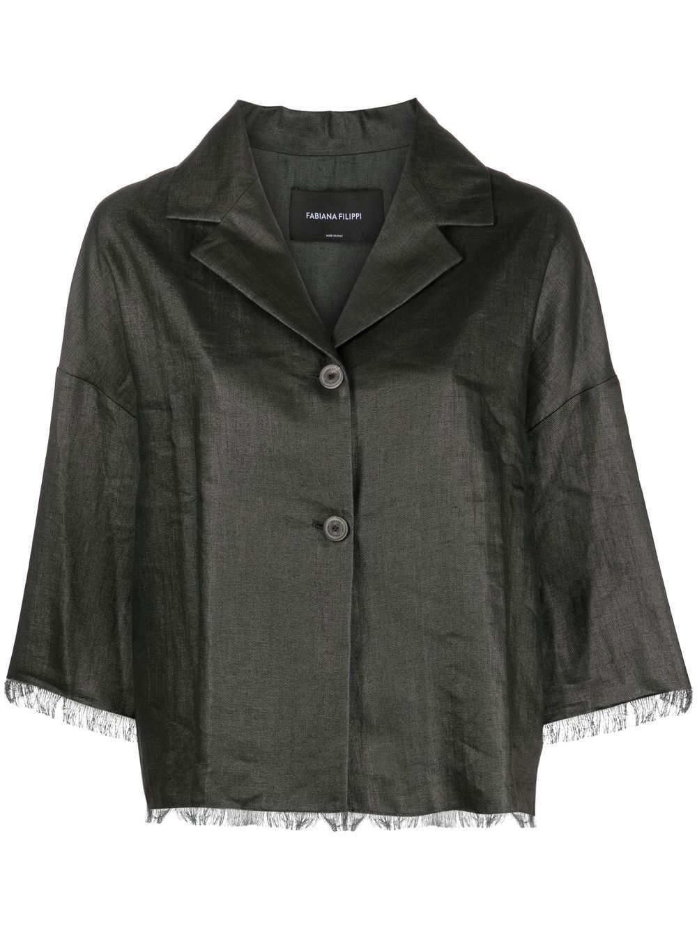 Fabiana Filippi frayed buttoned jacket - Grey von Fabiana Filippi