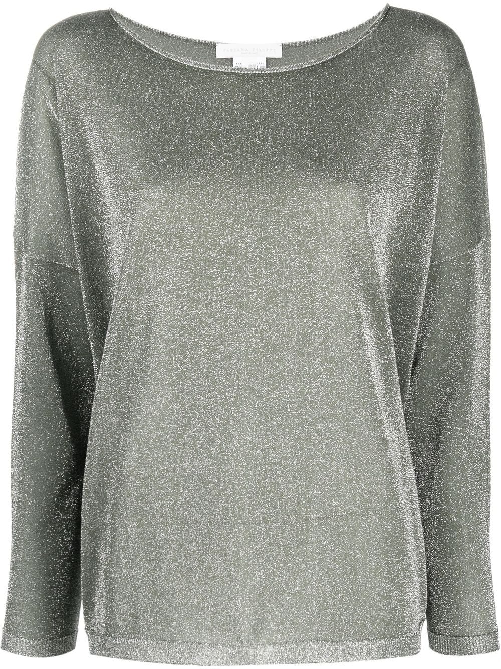 Fabiana Filippi glitter-embellished long-sleeve top - Green von Fabiana Filippi