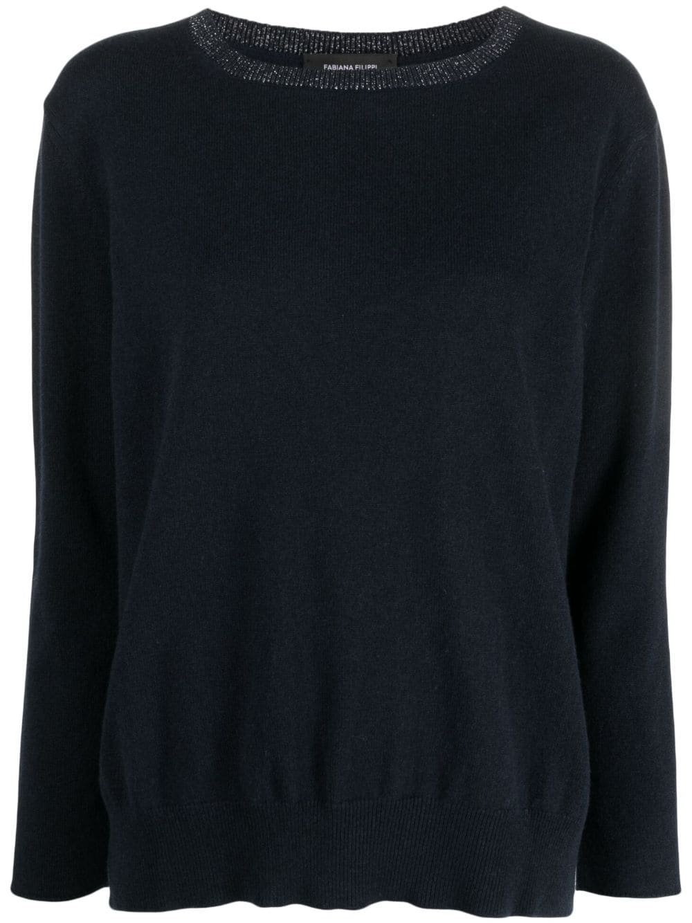 Fabiana Filippi glittered wide-neck jumper - Blue von Fabiana Filippi