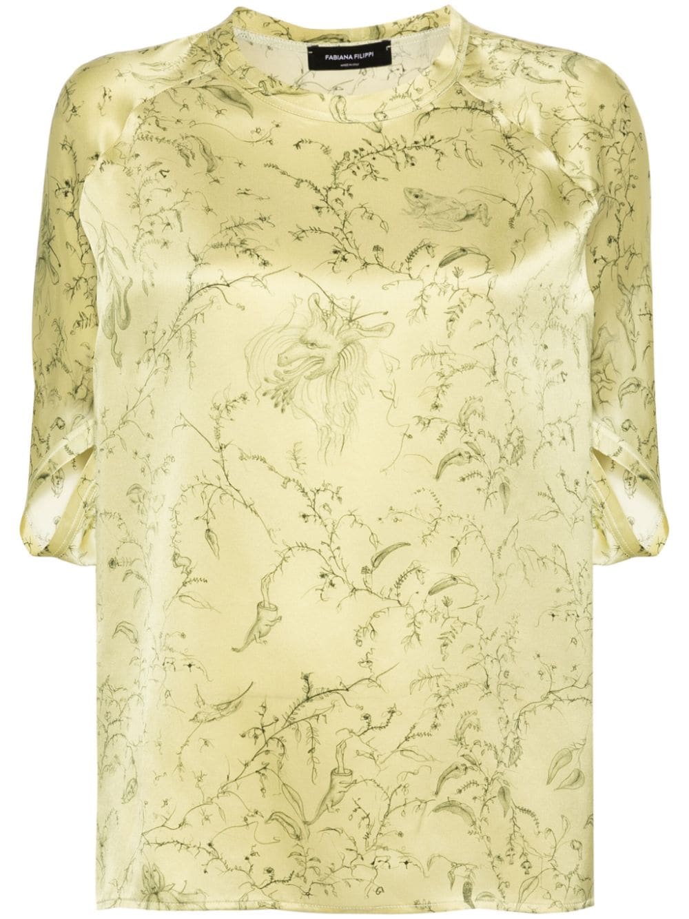 Fabiana Filippi graphic-print silk blouse - Green von Fabiana Filippi