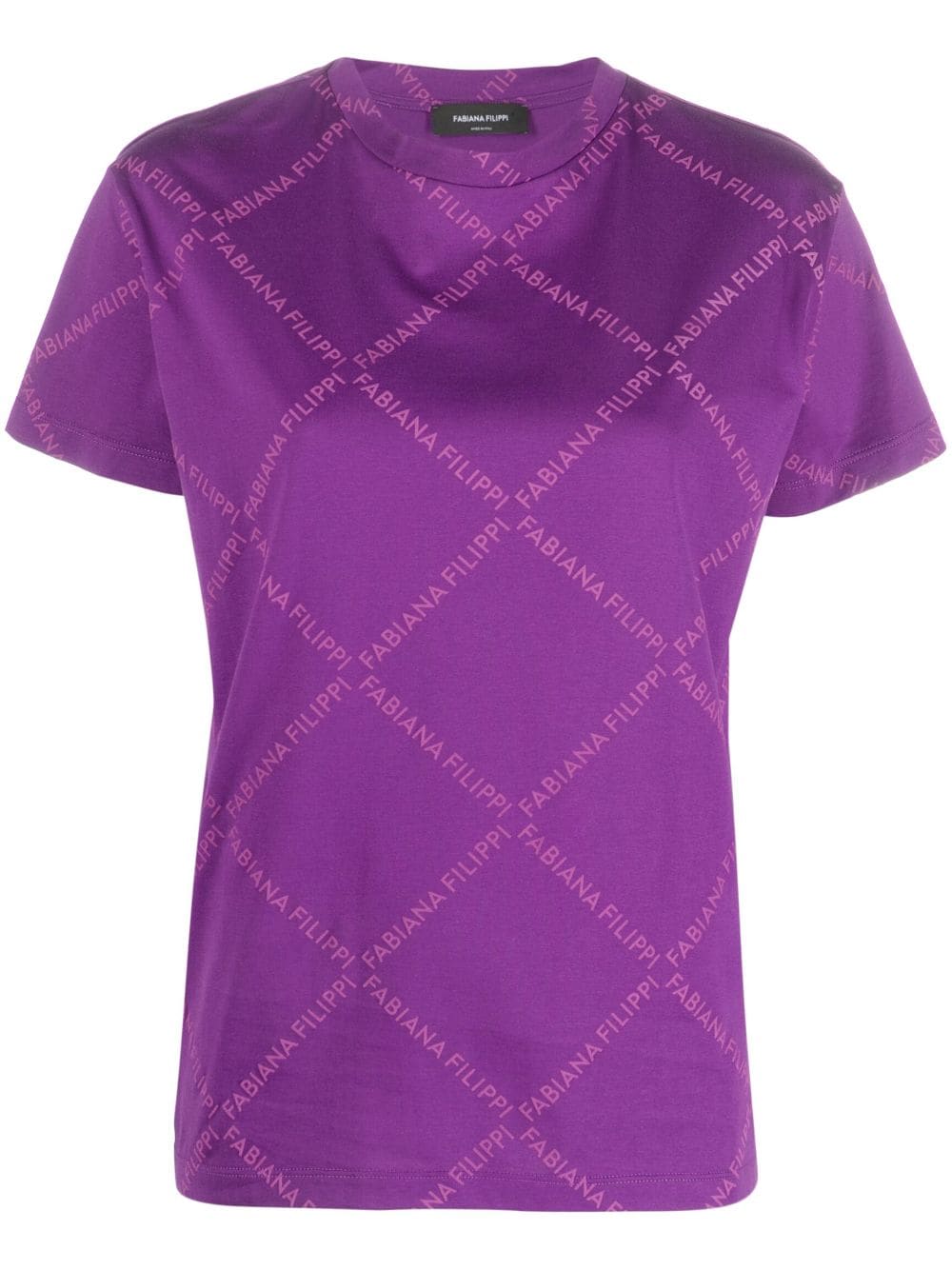Fabiana Filippi logo-print cotton T-shirt - Purple von Fabiana Filippi