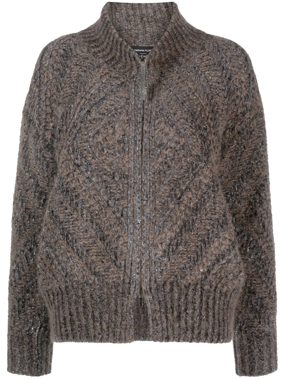 Fabiana Filippi long-sleeve zip-up cardigan - Brown von Fabiana Filippi