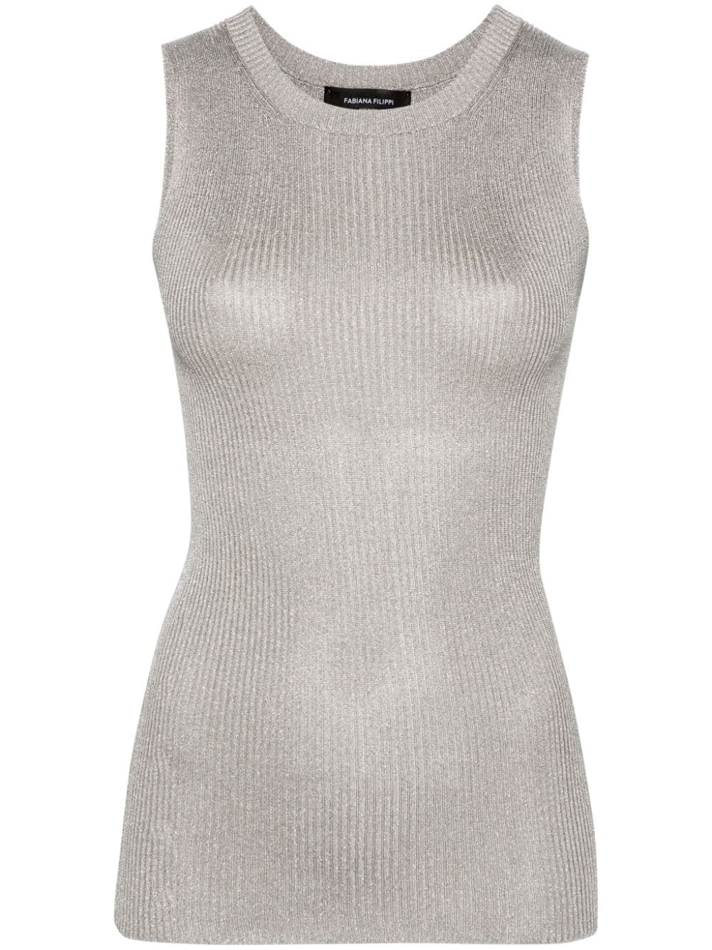 Fabiana Filippi lurex ribbed tank top - Silver von Fabiana Filippi