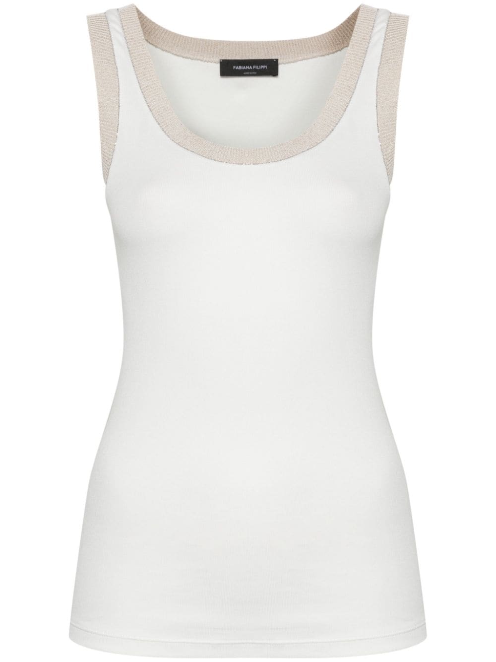 Fabiana Filippi lurex-trim ribbed tank top - White von Fabiana Filippi