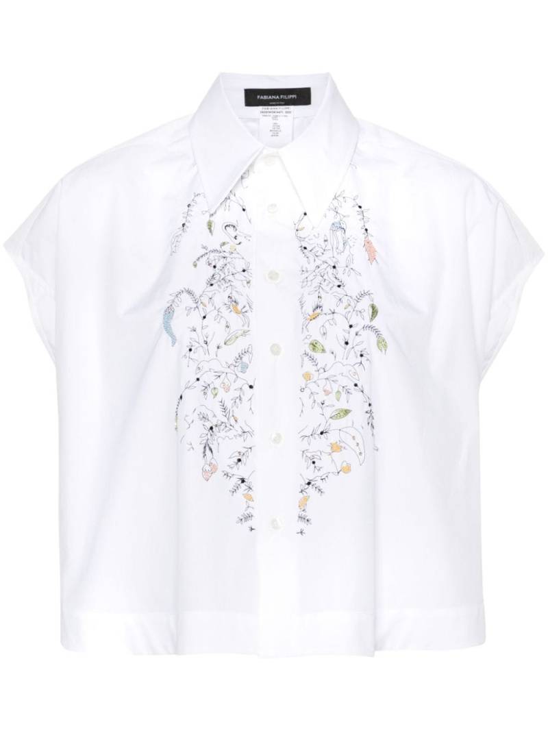 Fabiana Filippi motif-embroidered cotton shirt - White von Fabiana Filippi