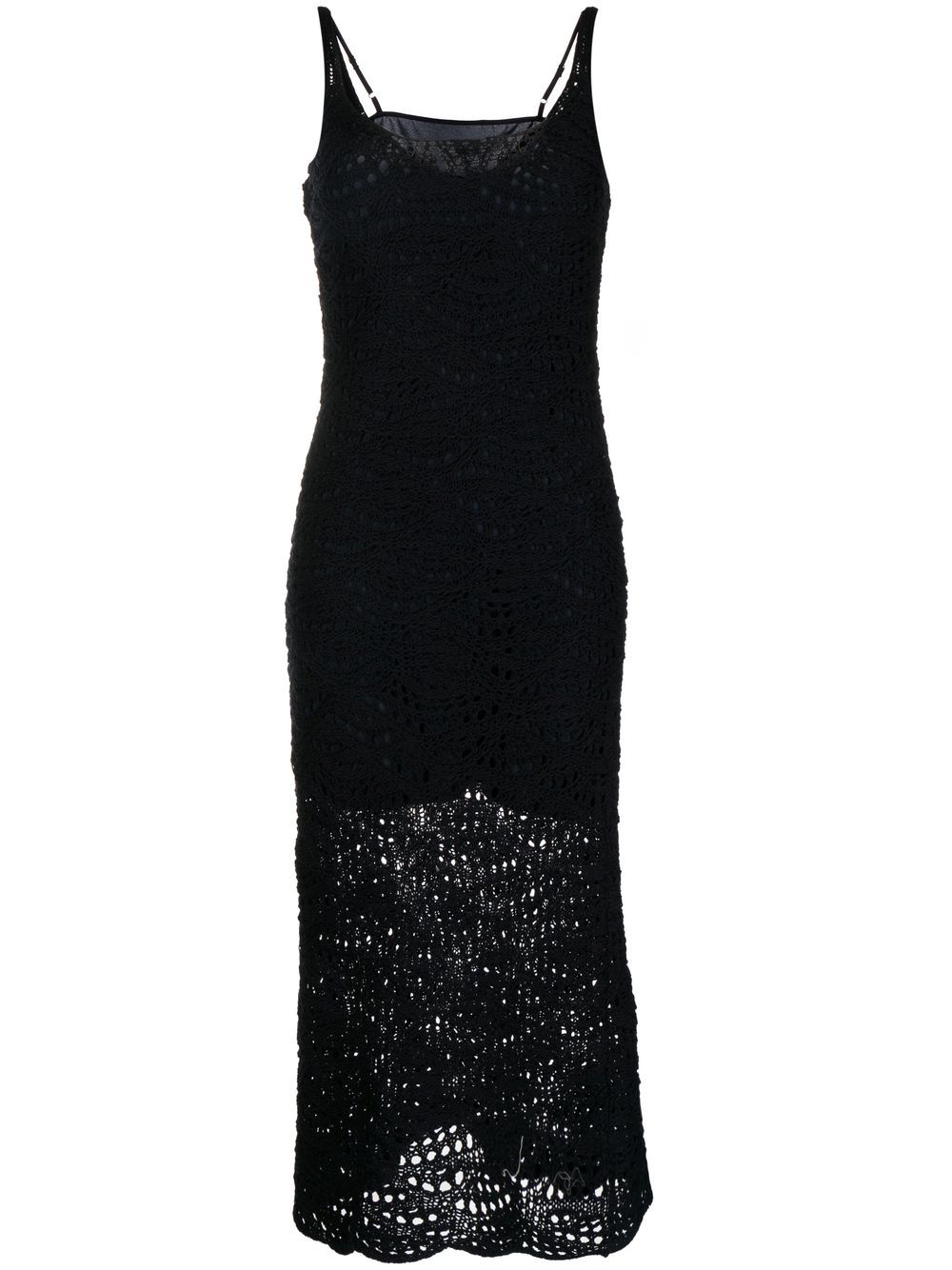 Fabiana Filippi open-knit layered midi dress - Black von Fabiana Filippi