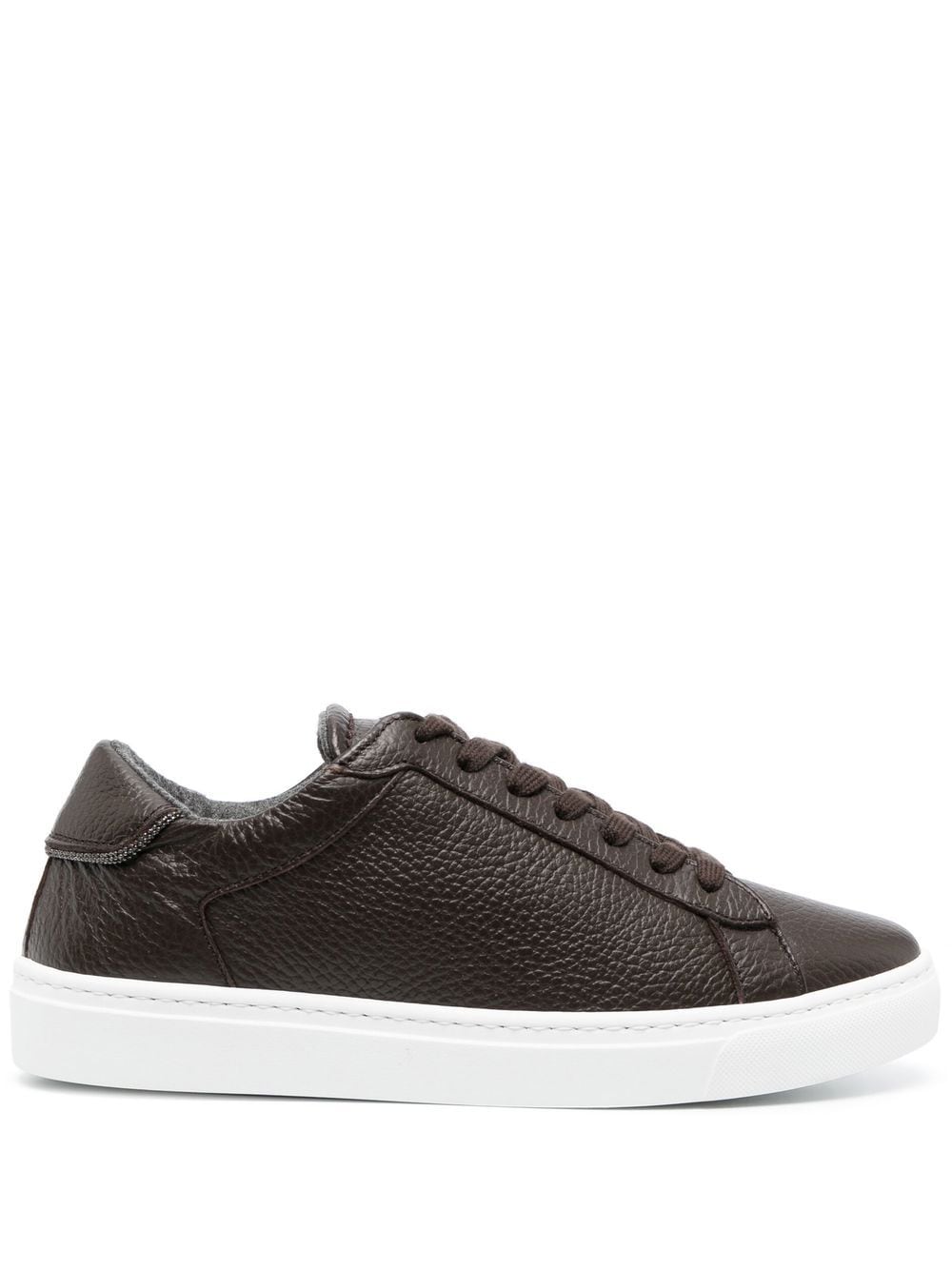 Fabiana Filippi pebbled-texture low-top sneakers - Brown von Fabiana Filippi