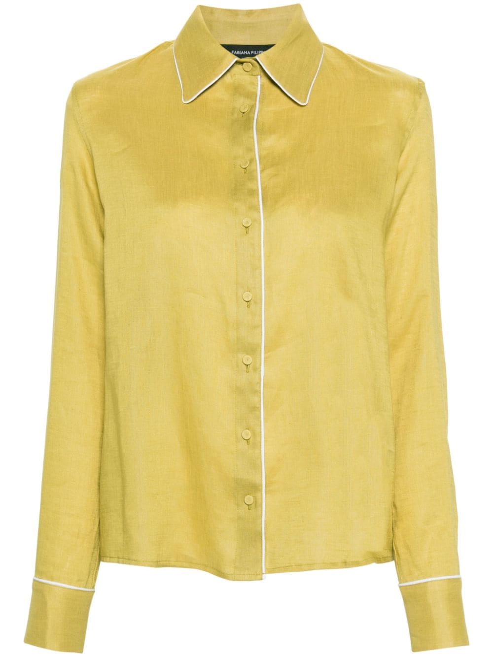 Fabiana Filippi piped-trim linen shirt - Green von Fabiana Filippi