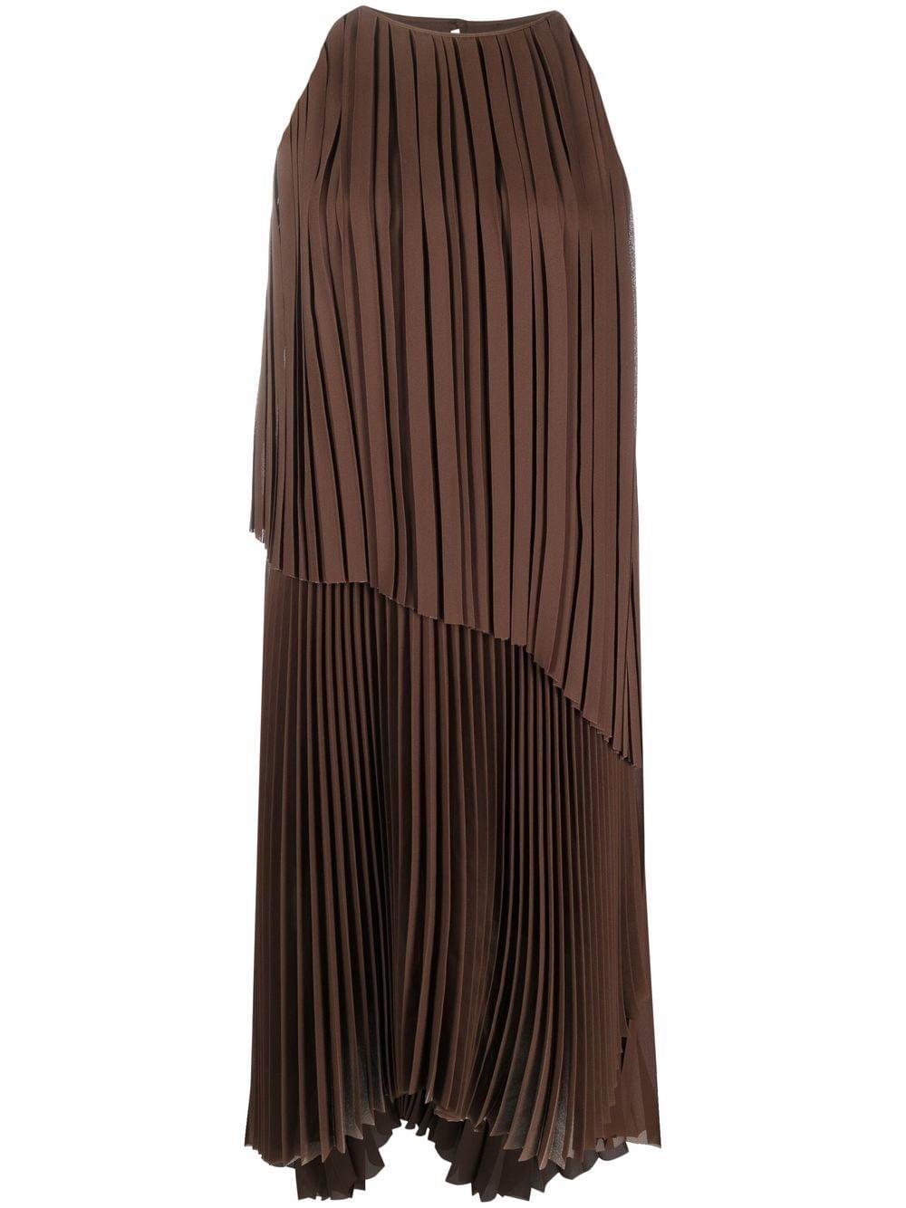 Fabiana Filippi pleated asymmetric dress - Brown von Fabiana Filippi