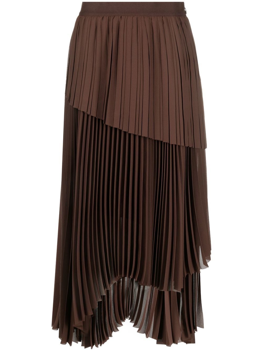 Fabiana Filippi pleated asymmetric skirt - Brown von Fabiana Filippi