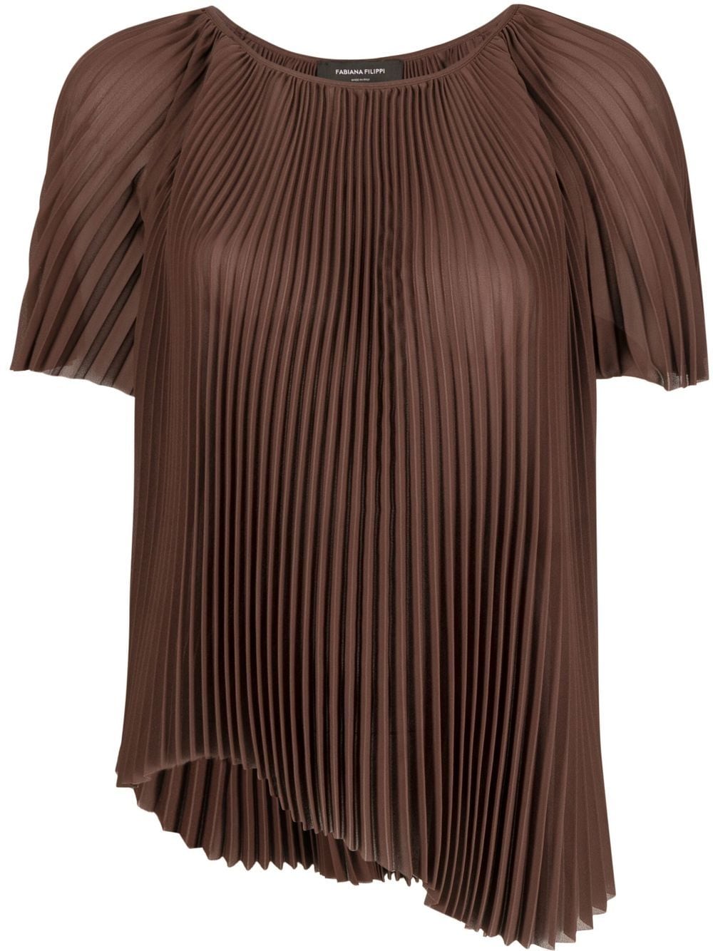 Fabiana Filippi pleated short-sleeved top - Brown von Fabiana Filippi