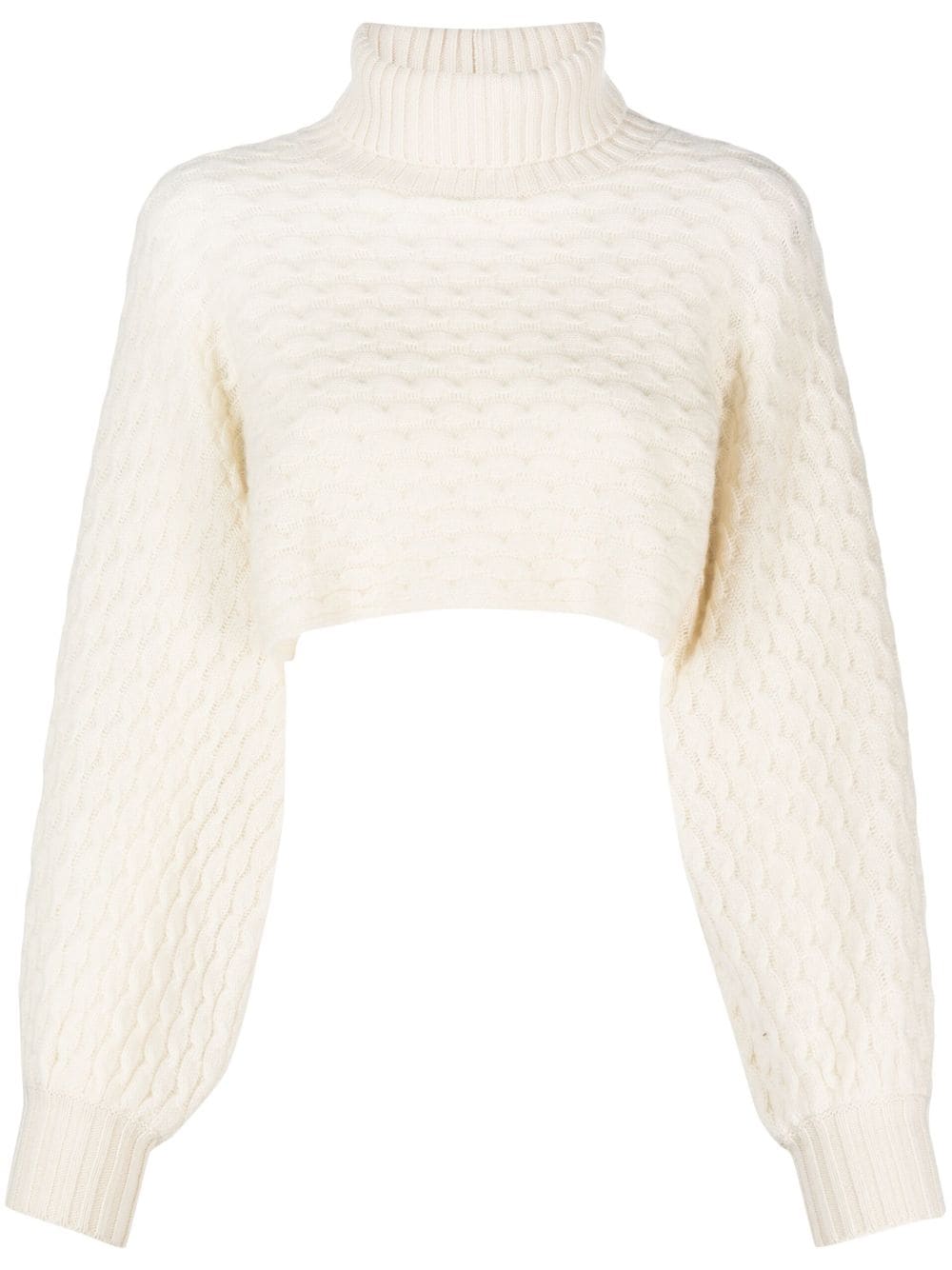 Fabiana Filippi roll-neck cashmere cropped jumper - White von Fabiana Filippi