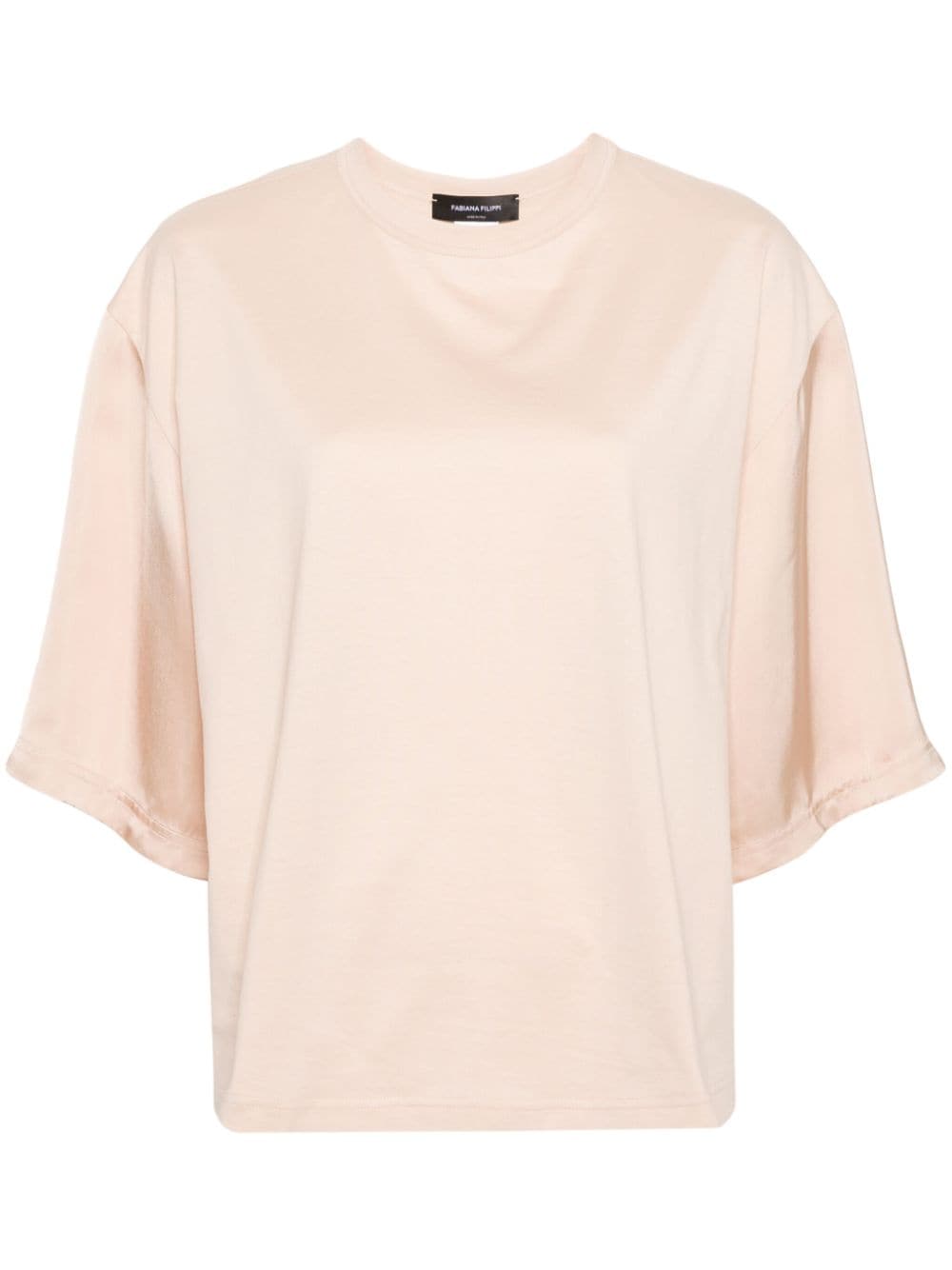 Fabiana Filippi satin-detailed cotton T-shirt - Neutrals von Fabiana Filippi