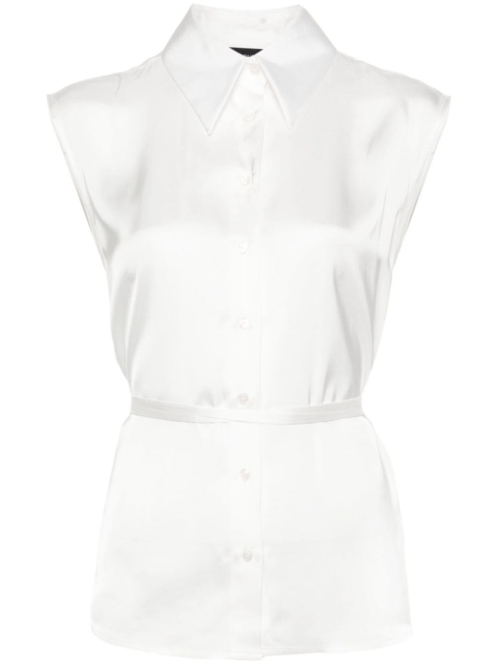 Fabiana Filippi satin sleeveless shirt - White von Fabiana Filippi