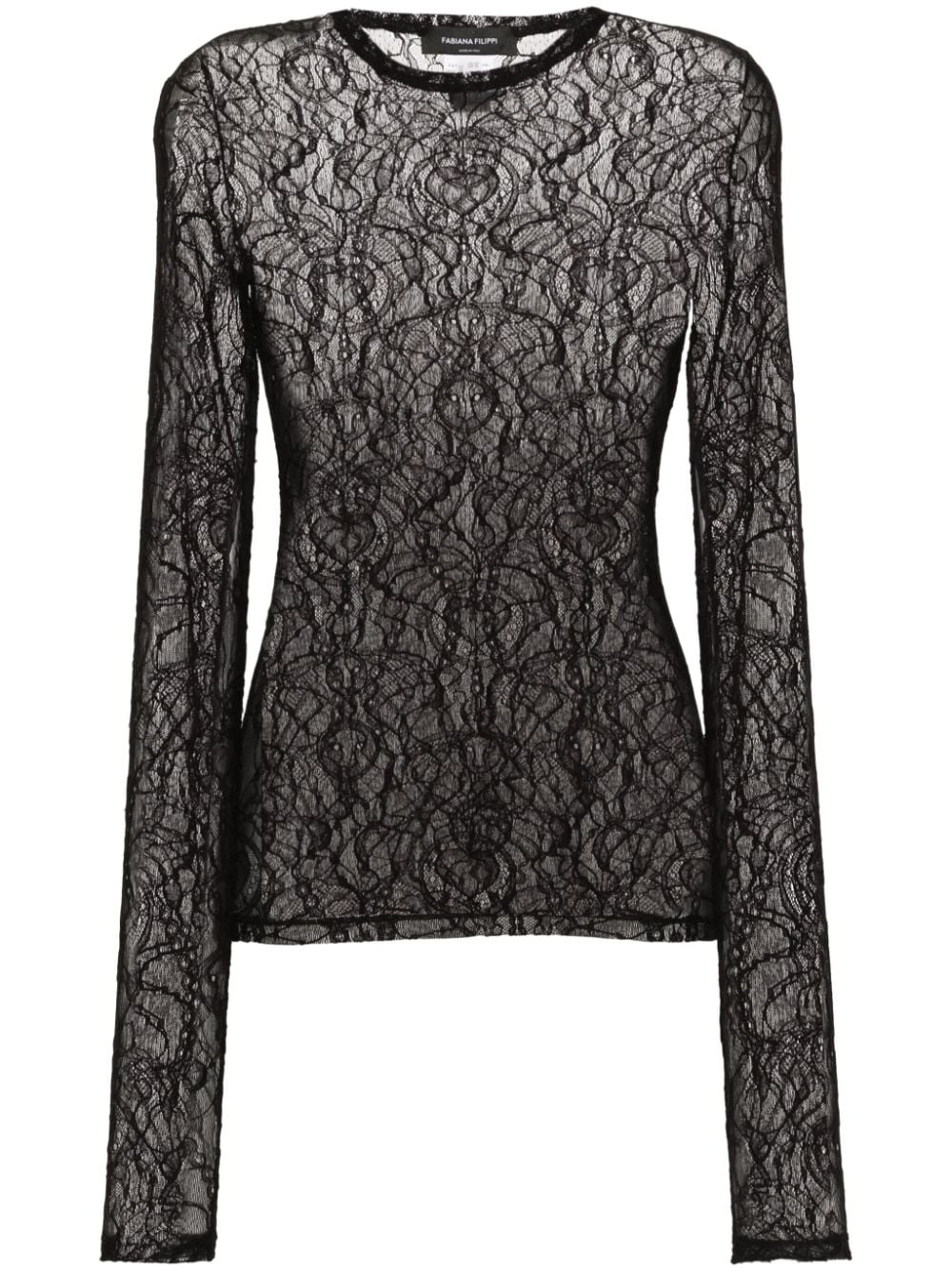 Fabiana Filippi semi-sheer lace blouse - Black von Fabiana Filippi