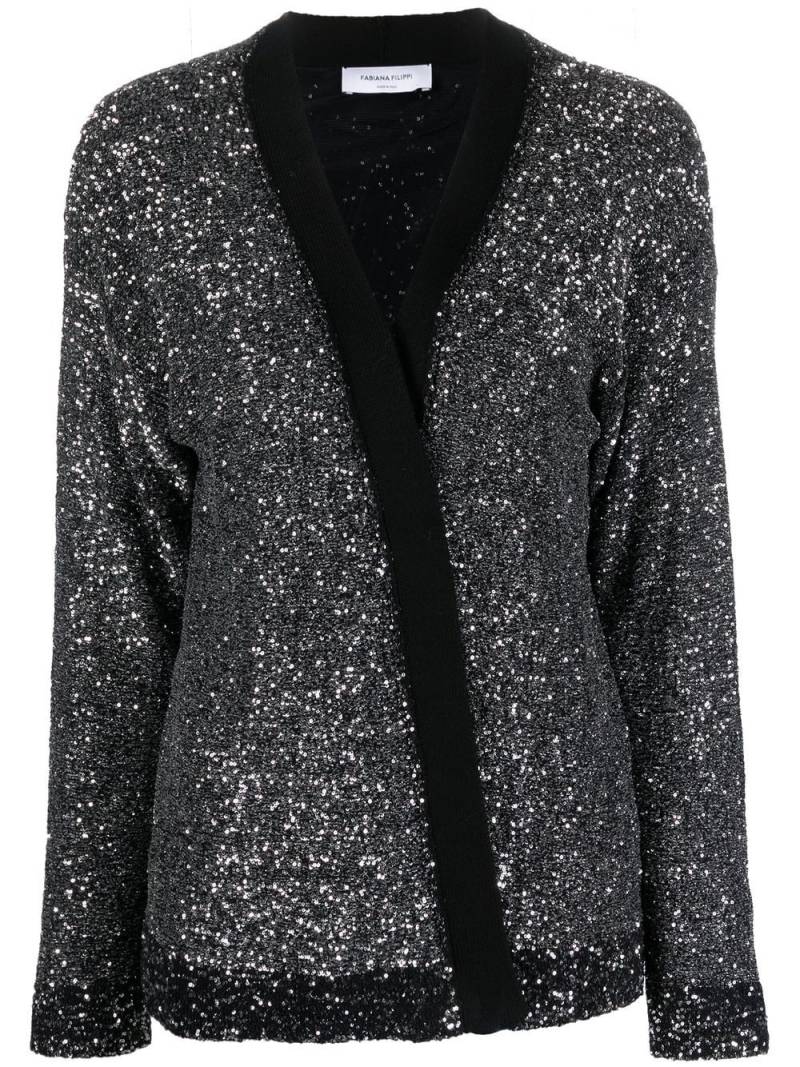 Fabiana Filippi sequin-embellished open-front cardigan - Black von Fabiana Filippi