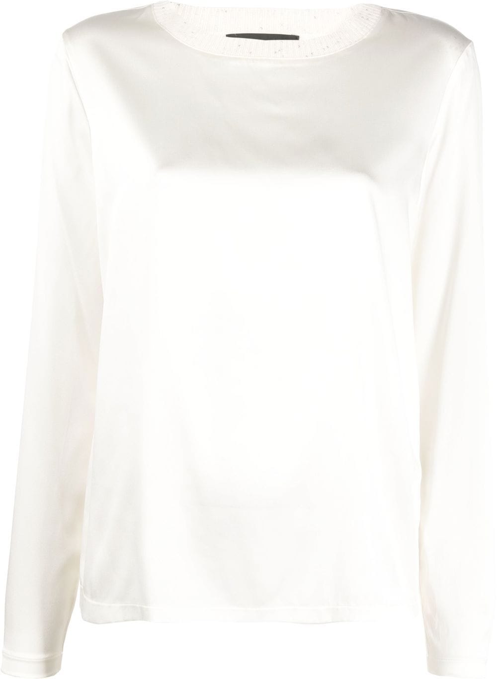 Fabiana Filippi sequin-embellished ribbed-trim T-Shirt - Neutrals von Fabiana Filippi