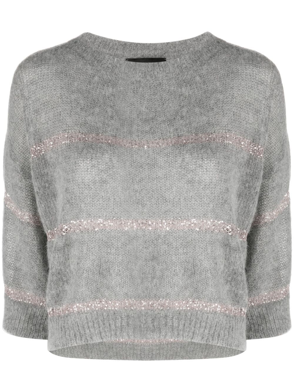 Fabiana Filippi sequin-stripes knitted jumper - Grey von Fabiana Filippi