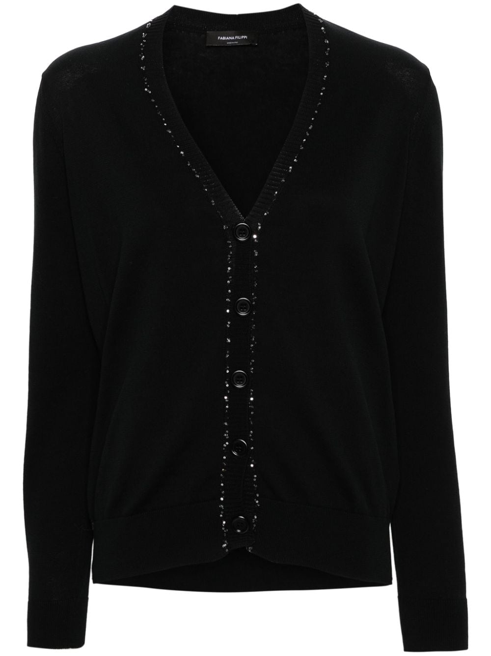 Fabiana Filippi sequin-trim cotton cardigan - Black von Fabiana Filippi