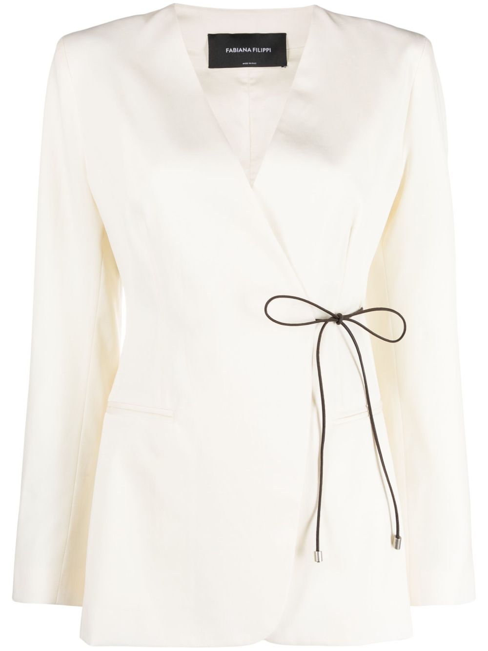 Fabiana Filippi side-fastening wrap blazer - White von Fabiana Filippi