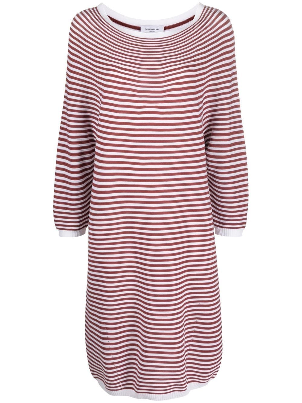 Fabiana Filippi striped long-sleeved T-shirt dress - White von Fabiana Filippi