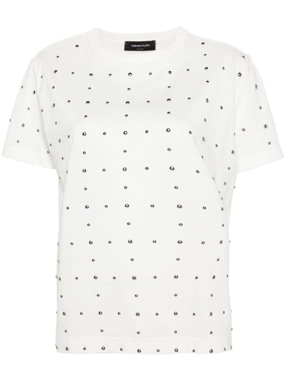 Fabiana Filippi studded cotton T-shirt - White von Fabiana Filippi