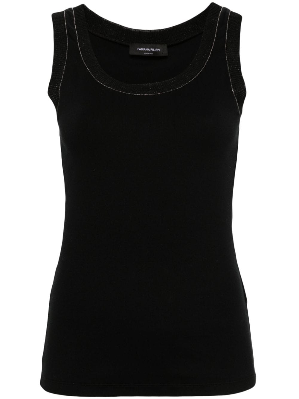 Fabiana Filippi studed scoop-neck tank top - Black von Fabiana Filippi