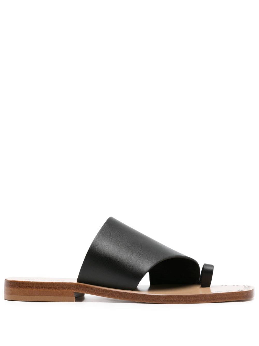 Fabiana Filippi toe-strap leather slides - Black von Fabiana Filippi