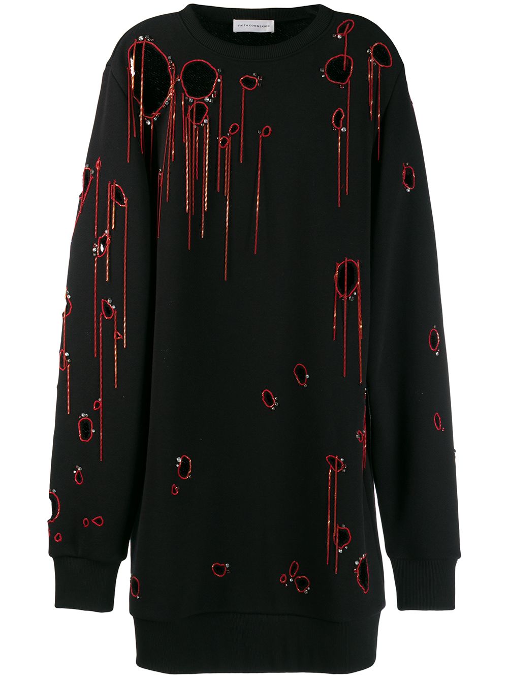 Faith Connexion chain-embellished sweatshirt - Black von Faith Connexion