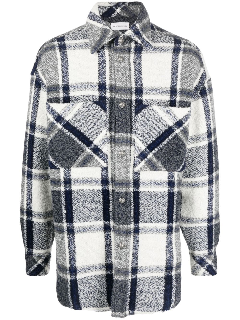 Faith Connexion plaid check-print tweed shirt - Blue von Faith Connexion