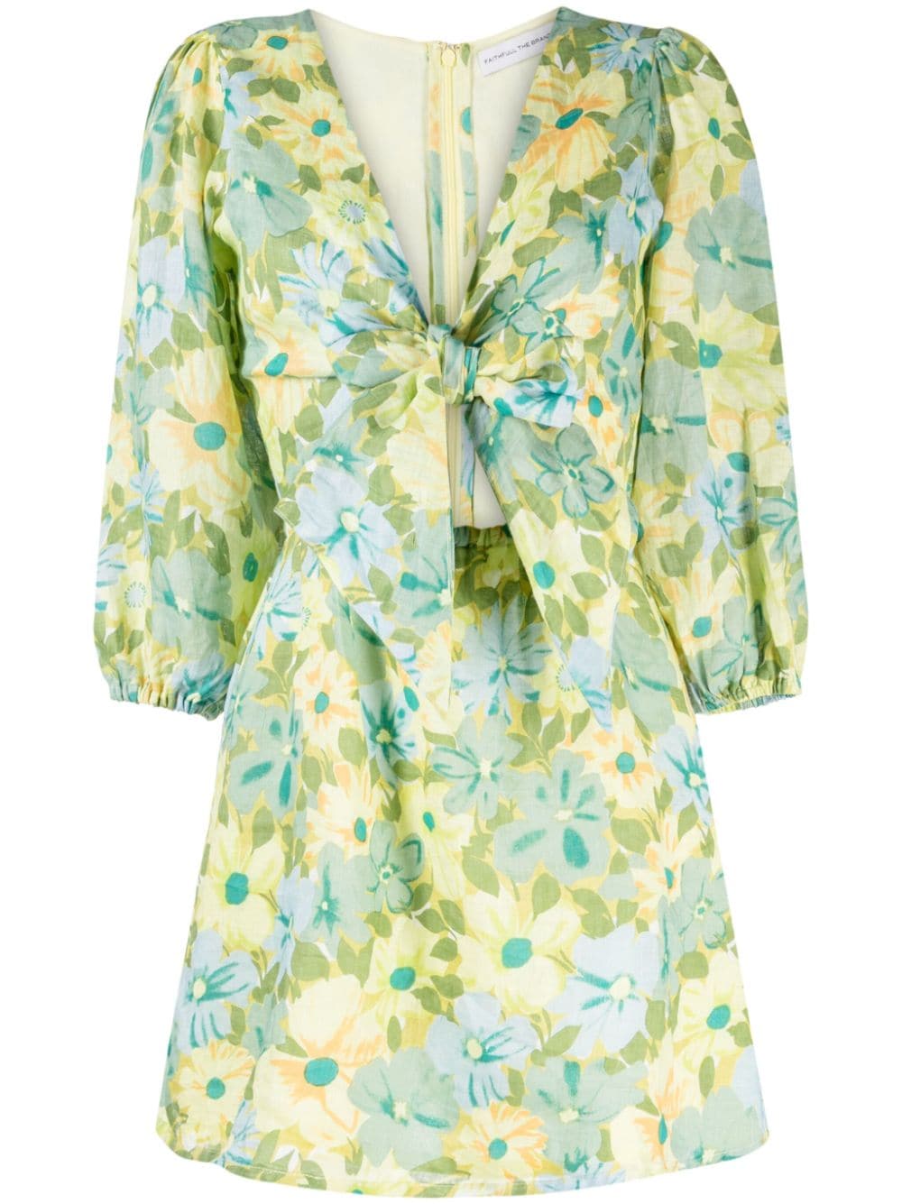 Faithfull the Brand Cintare floral-print linen minidress - Green von Faithfull the Brand