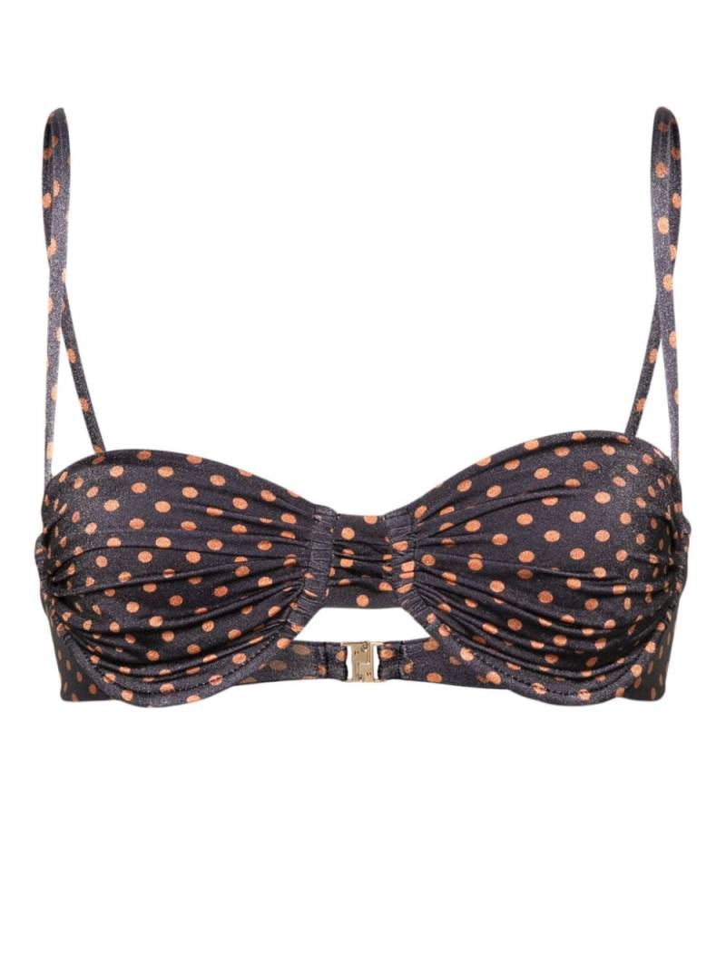 Faithfull the Brand Stefania polka-dot bikini top - Grey von Faithfull the Brand