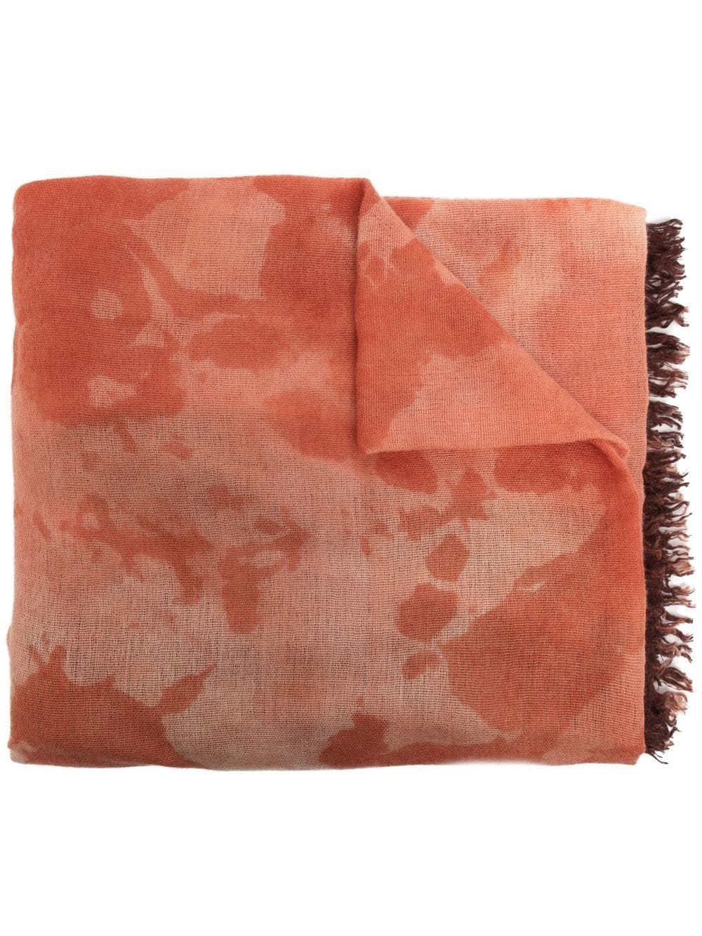 Faliero Sarti abstract-pattern virgin-wool scarf - Orange von Faliero Sarti