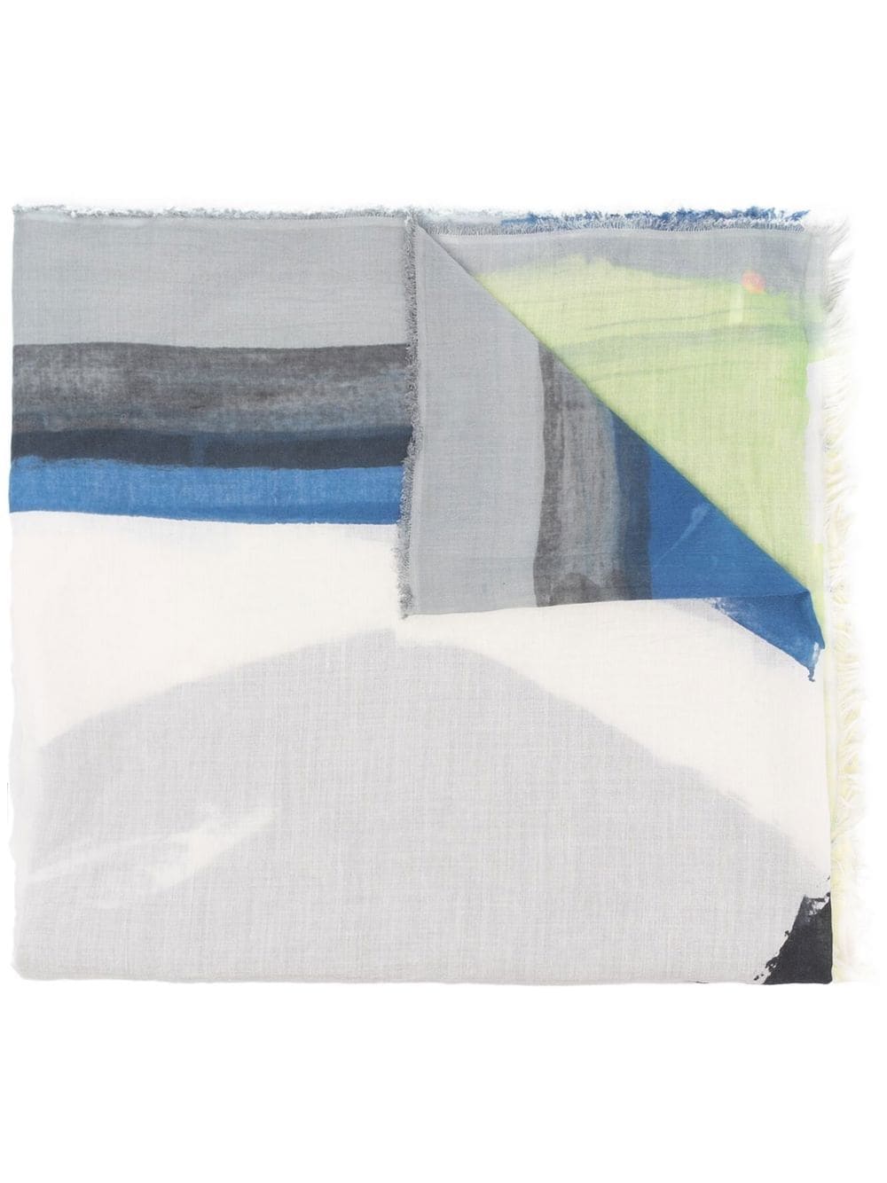 Faliero Sarti abstract-print frayed-edge scarf - Neutrals von Faliero Sarti