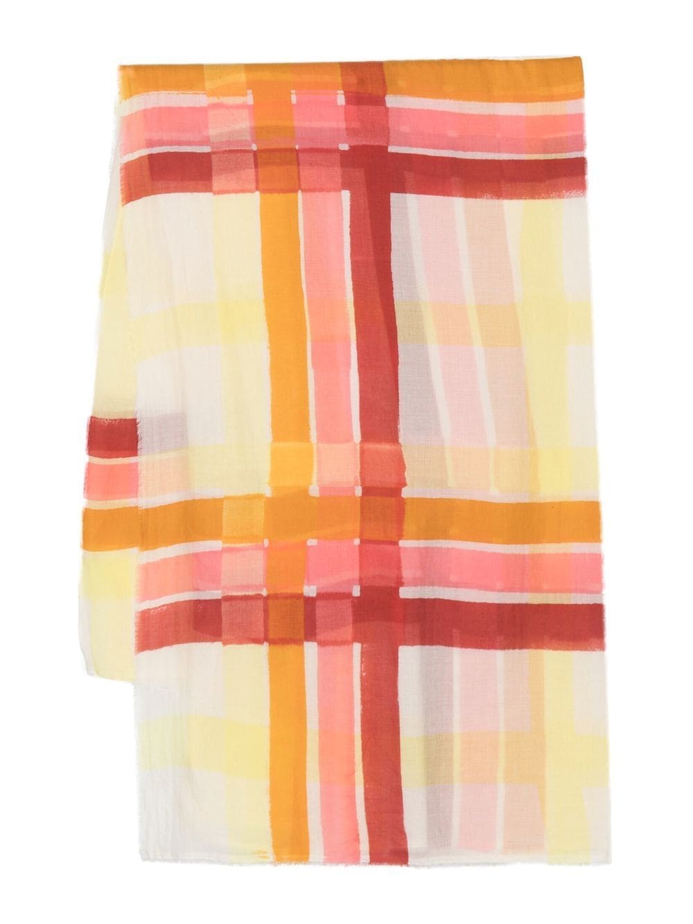 Faliero Sarti check-pattern cotton scarf - Yellow von Faliero Sarti