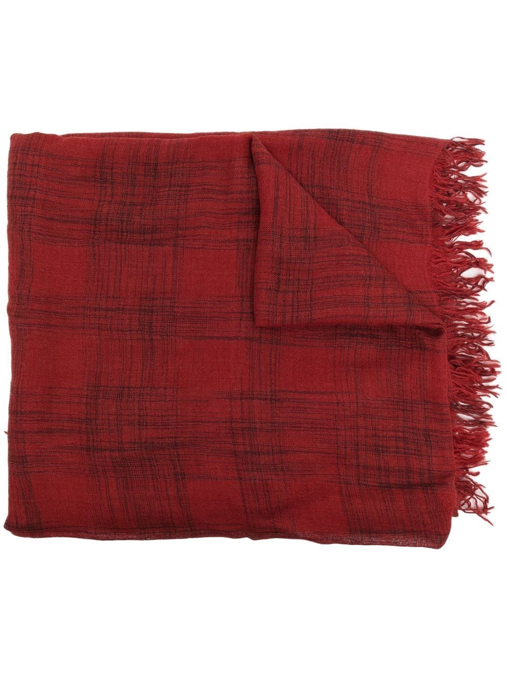 Faliero Sarti check-pattern virgin-wool scarf - Red von Faliero Sarti