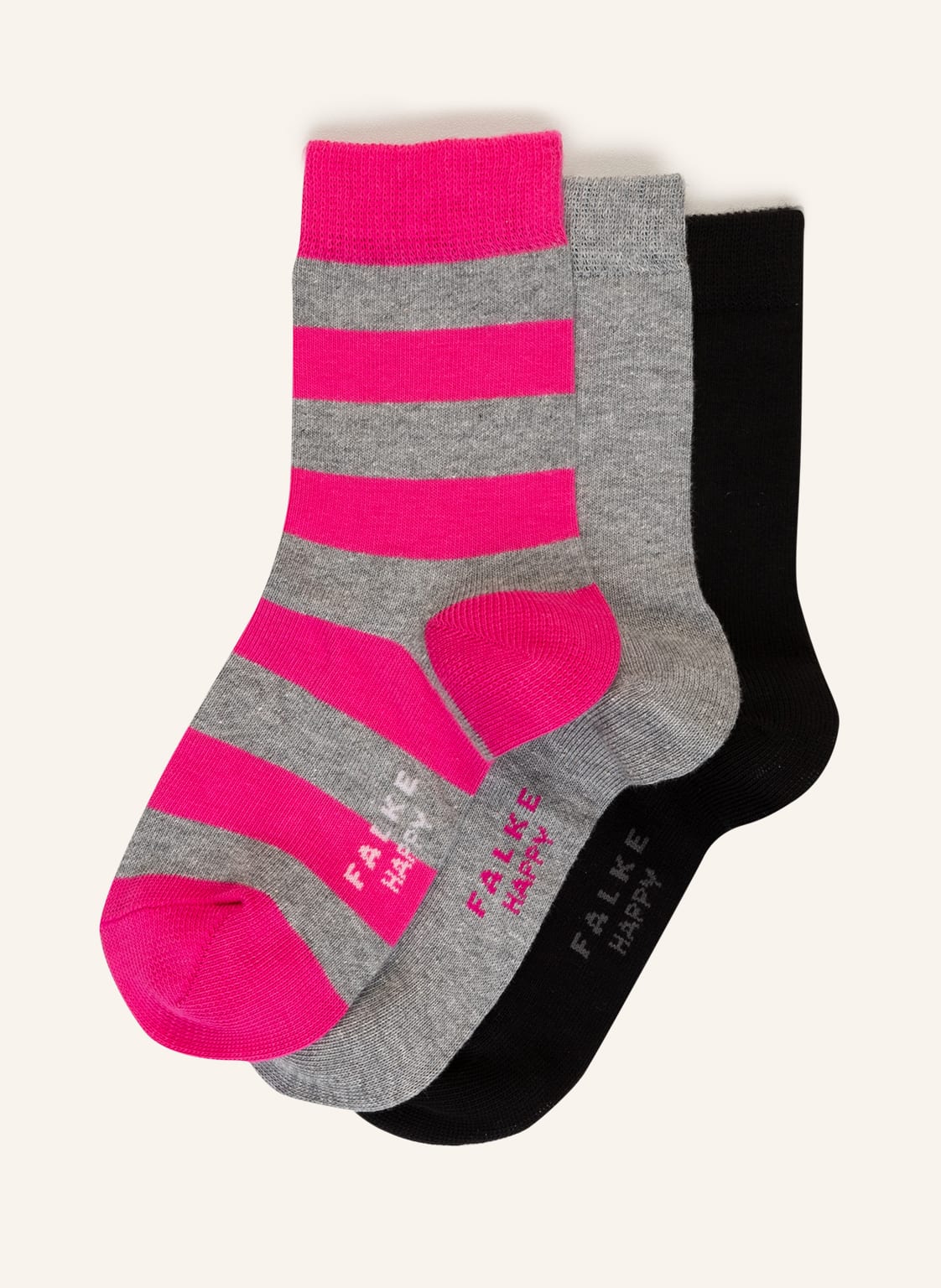 Falke 3er-Pack Socken Happy Mit Geschenkbox grau von Falke