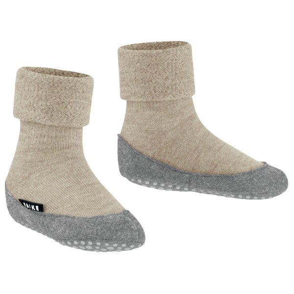 Falke - Kid's Cosyshoe Basic - Hüttenschuhe Gr 23-24 beige/grau von Falke