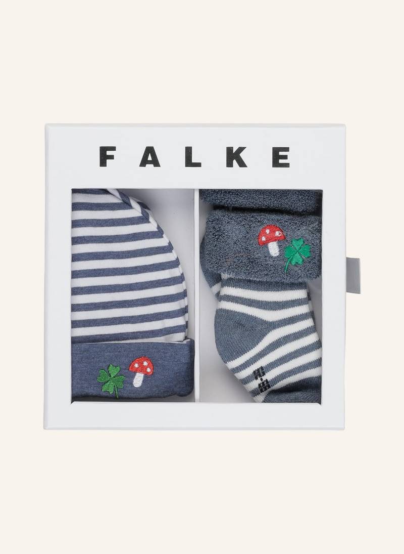 Falke Set: Socken Und Mütze Mit Geschenkbox blau von Falke