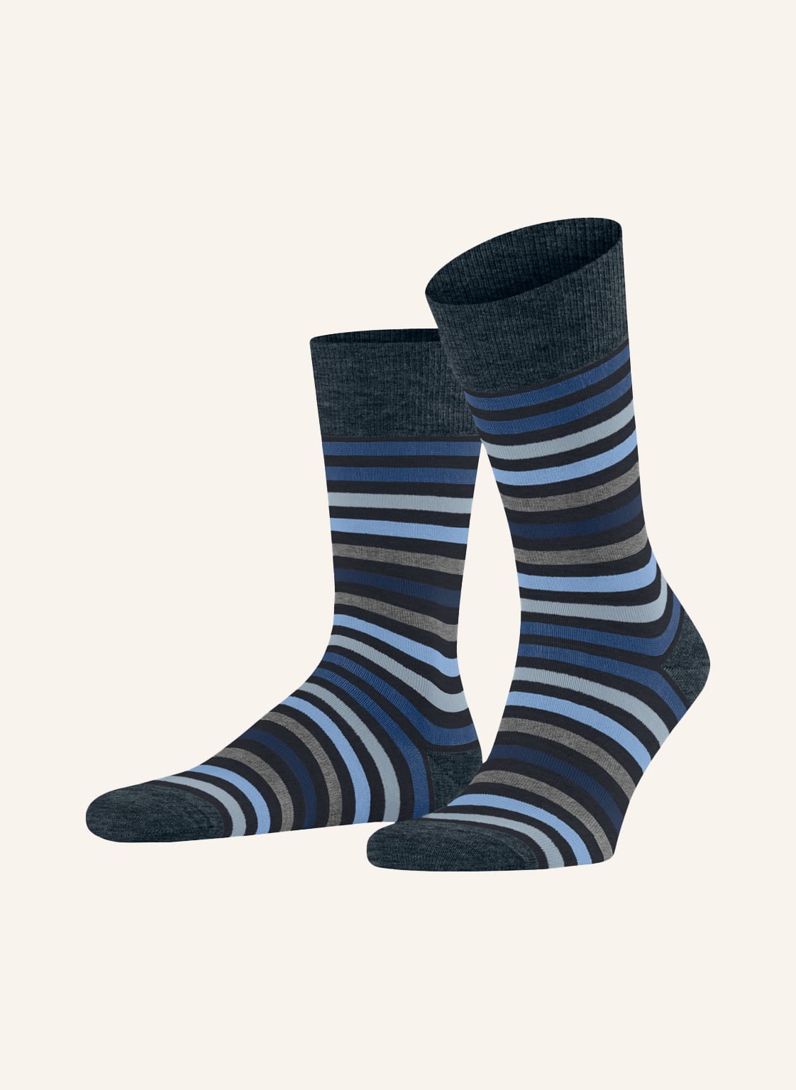 Falke Strümpfe Tinted Stripe Mit Merinowolle blau von Falke